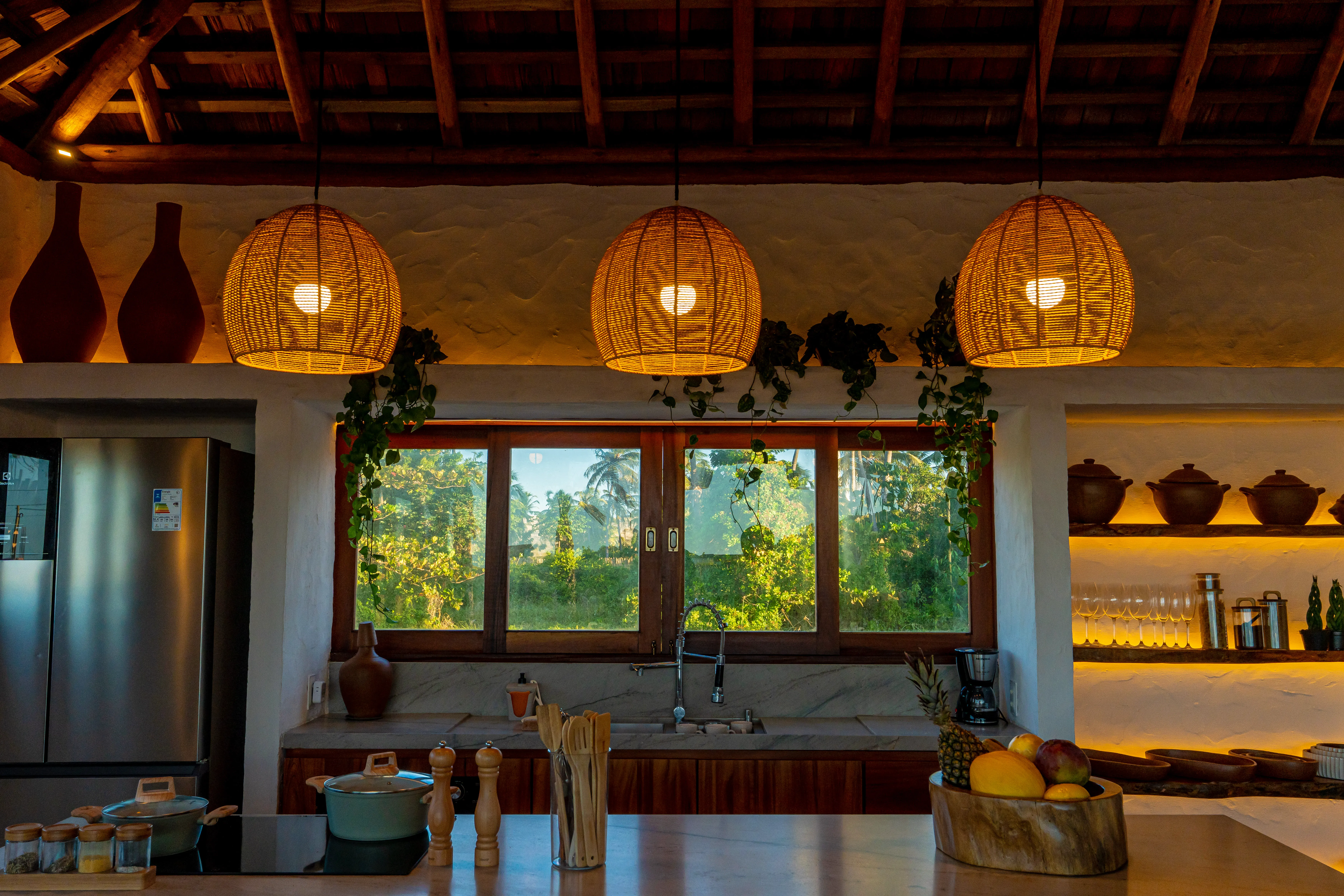 Detalhes da cozinha da Casa Areia